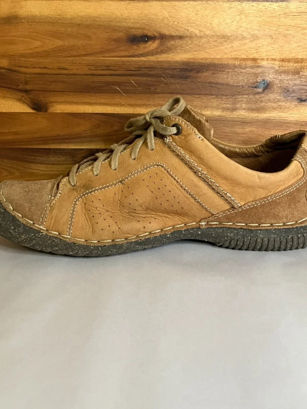 Josef Seibel Leather Comfort Oxford Shoes Tan Brown Lace Up 199778